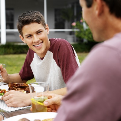 Eating Food With Family-National Nutrition Month