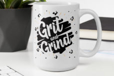 GRIT AND GRIND Glossy White Mug