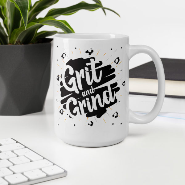 GRIT AND GRIND Glossy White Mug