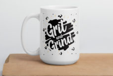 GRIT AND GRIND Glossy White Mug