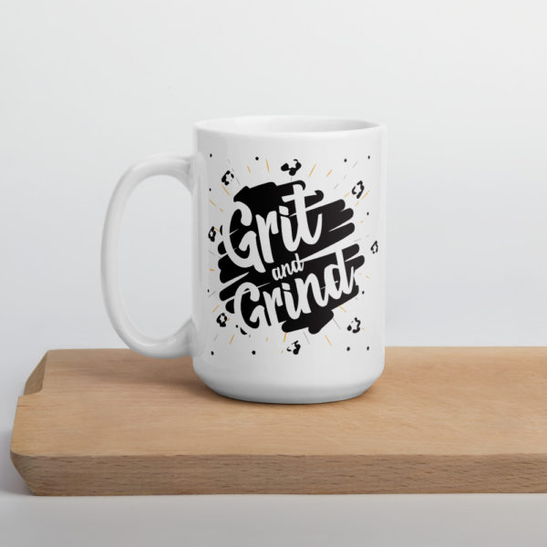 GRIT AND GRIND Glossy White Mug