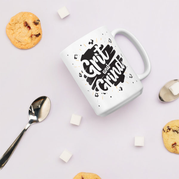 GRIT AND GRIND Glossy White Mug