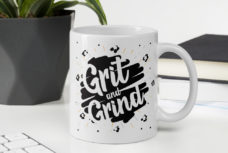 GRIT AND GRIND Glossy White Mug