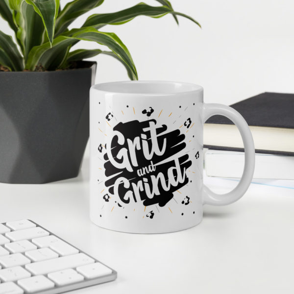 GRIT AND GRIND Glossy White Mug