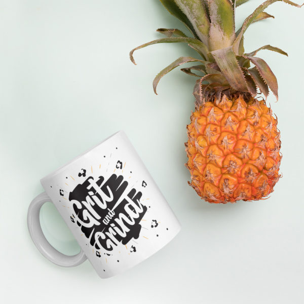 GRIT AND GRIND Glossy White Mug