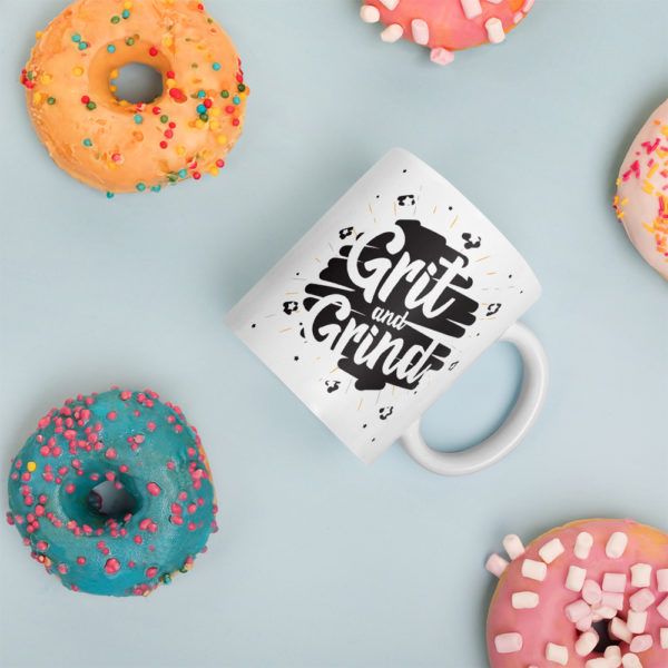 GRIT AND GRIND Glossy White Mug